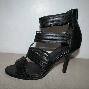 Call It Spring Black Gladiator Stiletto Heels - Sz 37/6.5